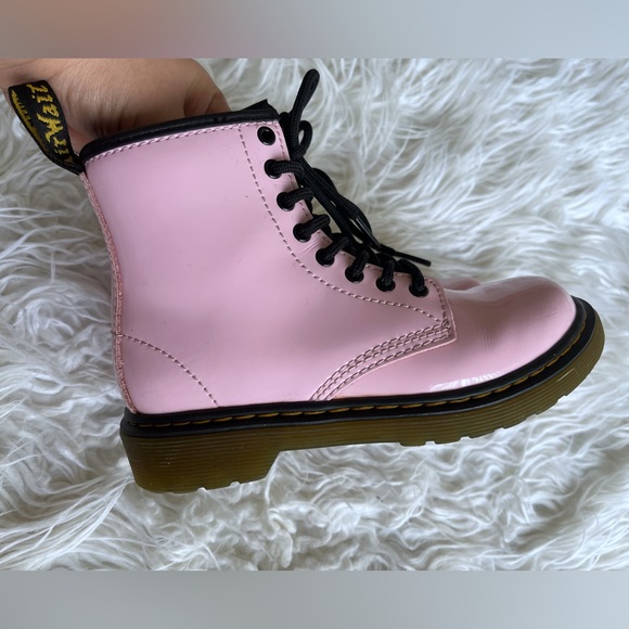 Dr Martens Pink Patent Leather Lace Up & Side Zip 1460 J Boits kids size 13 - Picture 4 of 10